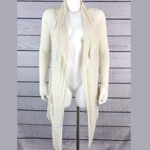 Anthro Macrame cream sweater